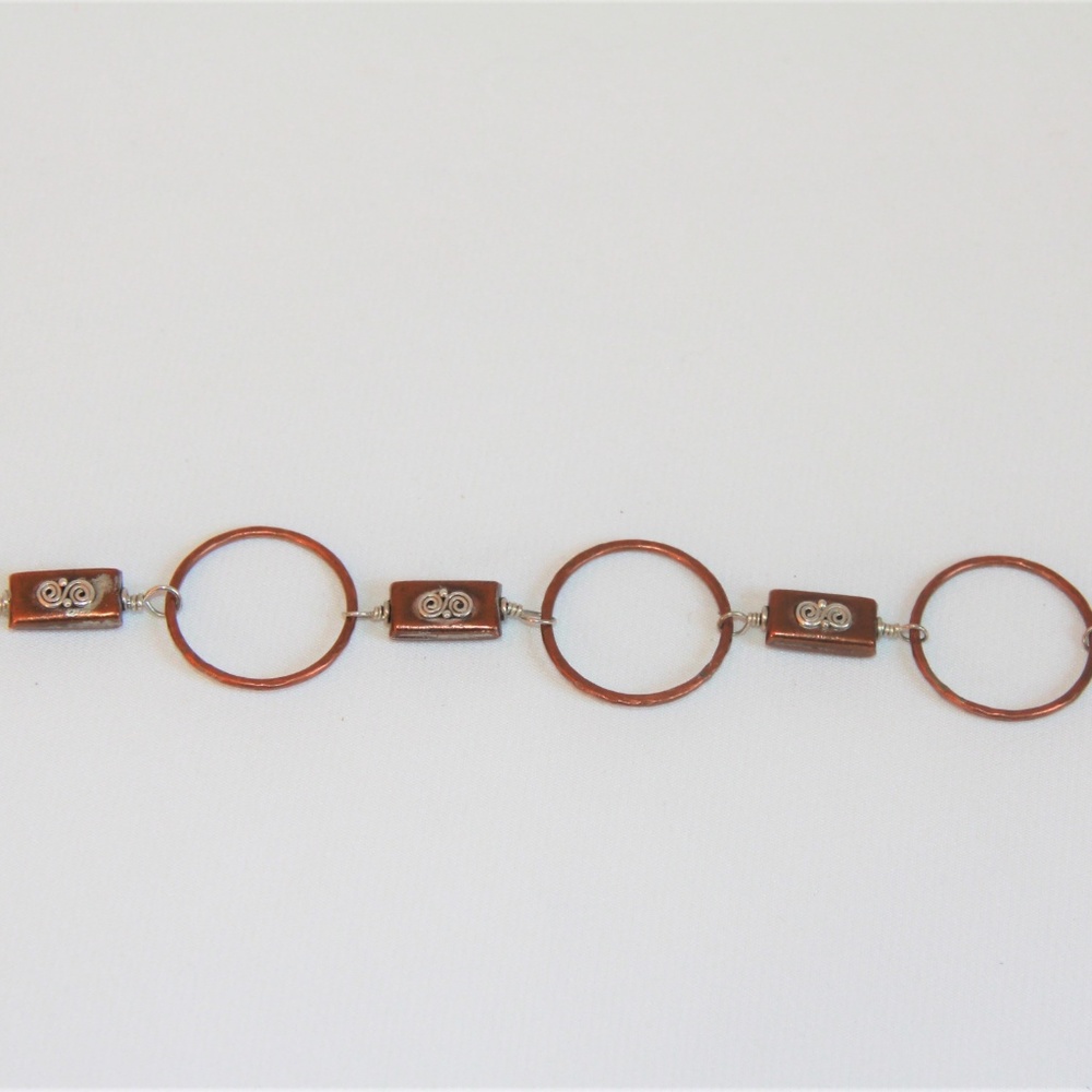 Copper Plating And Silver Scrollwork Bracelet - image 7